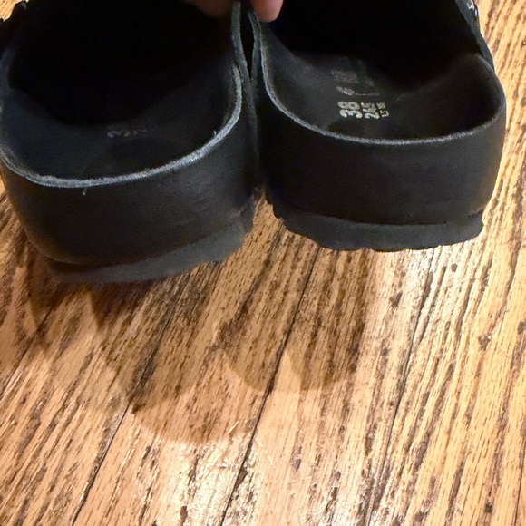 Birkenstock Exquisite Boston Clog Black Leather Sz L7 M5 - Picture 8 of 16